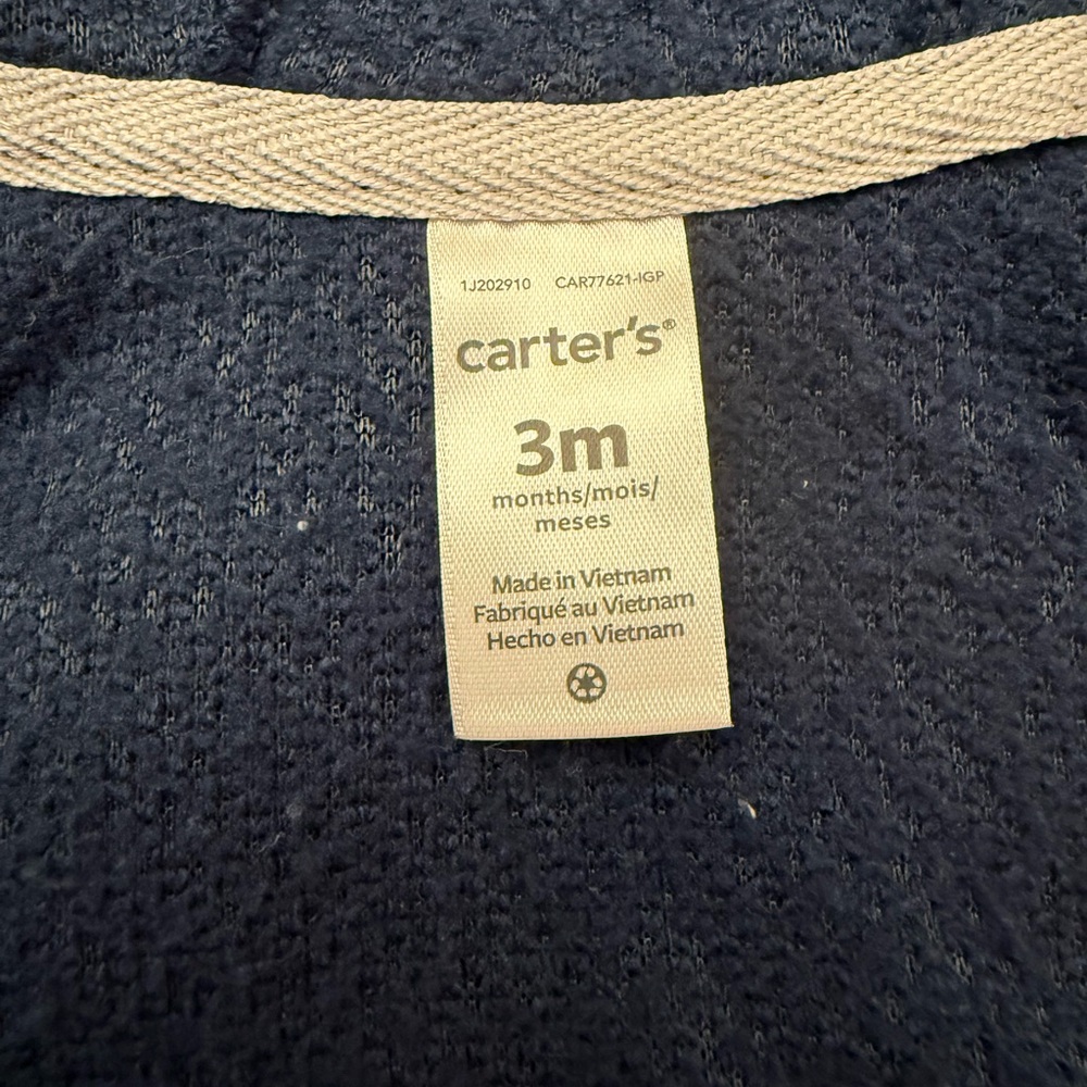 Carter's Navy Blue Fleece Hooded Vest,  3M - Picture 4 of 4